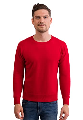 CASH-MERE.CH 100% Kaschmir Herren Pullover | Sweater Rundhalsausschnitt 2-fädig (Rot, M) von CASH-MERE.CH