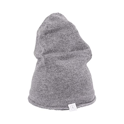 100% Kaschmir Beanie Mütze | Strickmütze für Damen und Jugendliche (Grau) von CASH-MERE.CH