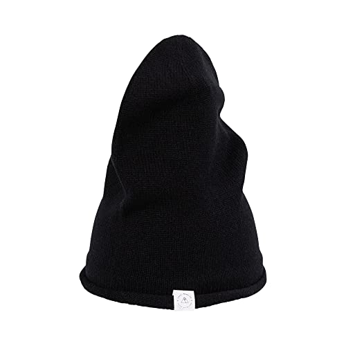 100% Kaschmir Beanie Mütze | Strickmütze für Damen und Jugendliche (Schwarz) von CASH-MERE.CH