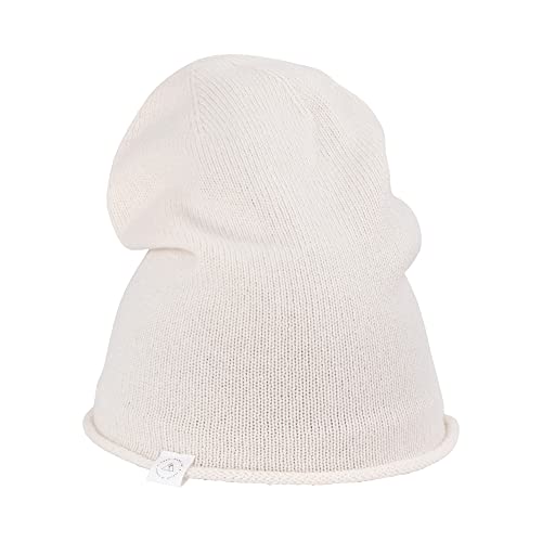 CASH-MERE.CH 100% Kaschmir Beanie Mütze | Strickmütze für Damen und Jugendliche (Weiß) von CASH-MERE.CH