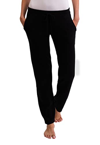 CASH-MERE.CH 100% Kaschmir Damen Jogginghose Sporthose, ideale Freizeithose und Trainingshose (Schwarz, XL) von CASH-MERE.CH