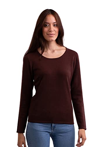 CASH-MERE.CH 100% Kaschmir Damen Pullover | Sweater Rundhalsausschnitt 2-fädig (Rot/Zinnober Rot, L) von CASH-MERE.CH