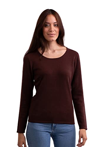 100% Kaschmir Damen Pullover | Sweater Rundhalsausschnitt 2-fädig (Rot/Zinnober Rot, S) von CASH-MERE.CH