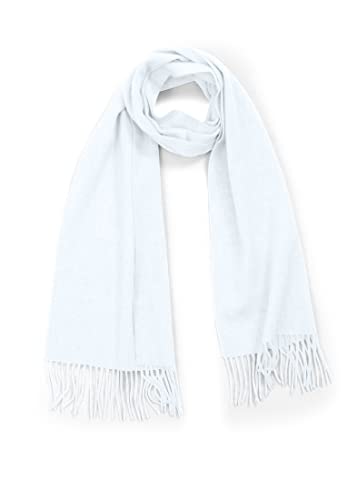 CASH-MERE.CH 100% Kaschmir Pashmina Schal uni mit Fransen für Damen und Herren (Ecru meliert, 30cm x 164cm + 8cm x 2 Fransen) von CASH-MERE.CH