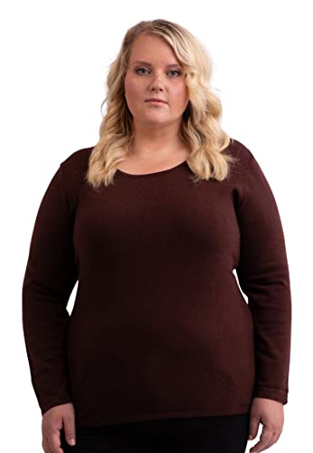 CASH-MERE.CH Damen Pullover aus 100% Kaschmir in großen Größen | Sweater Rundhals Übergröße (Rot/Zinnober Rot, XXXXL) von CASH-MERE.CH