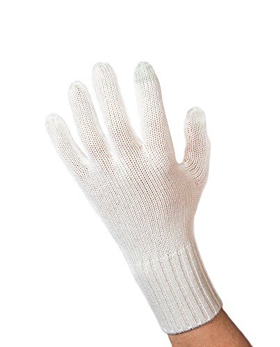 CASH-MERE.CH Edle 100% Kaschmir Handschuhe, Touchscreen tauglich für Herren (Weiß/Schneeweiß, L/XL) von CASH-MERE.CH