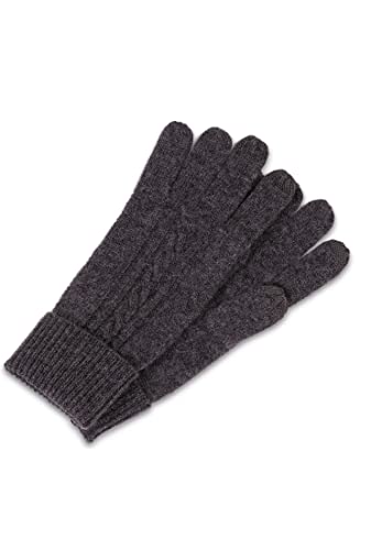 CASH-MERE.CH Edle 100% Kaschmir Handschuhe mit Muster, Touchscreen tauglich für Herren (Grau/Anthrazit, L/XL) von CASH-MERE.CH