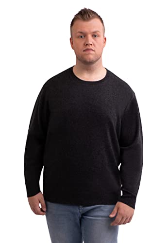 CASH-MERE.CH Herren Pullover aus 100% Kaschmir in großen Größen | Sweater Rundhals Übergröße (Grau/Dunkelgrau/Dunkles Anthrazit, XXXXL) von CASH-MERE.CH