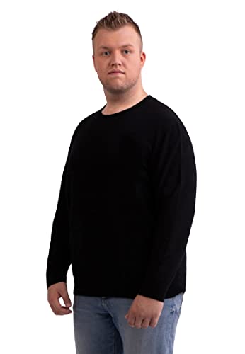 CASH-MERE.CH Herren Pullover aus 100% Kaschmir in großen Größen | Sweater Rundhals Übergröße (Schwarz, XXXXL) von CASH-MERE.CH