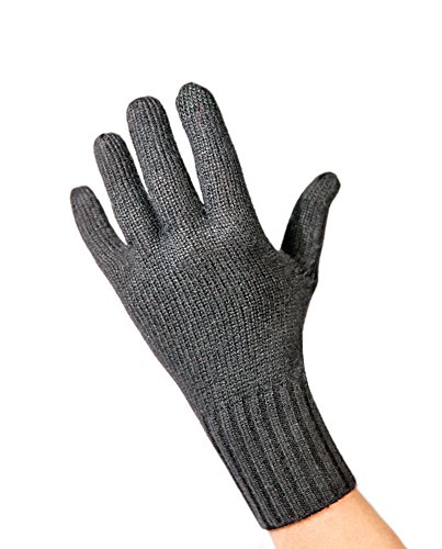 CASH-MERE.CH Edle 100% Kaschmir Handschuhe, Touchscreen tauglich für Herren (Grau/Anthrazit, L/XL) von CASH-MERE.CH