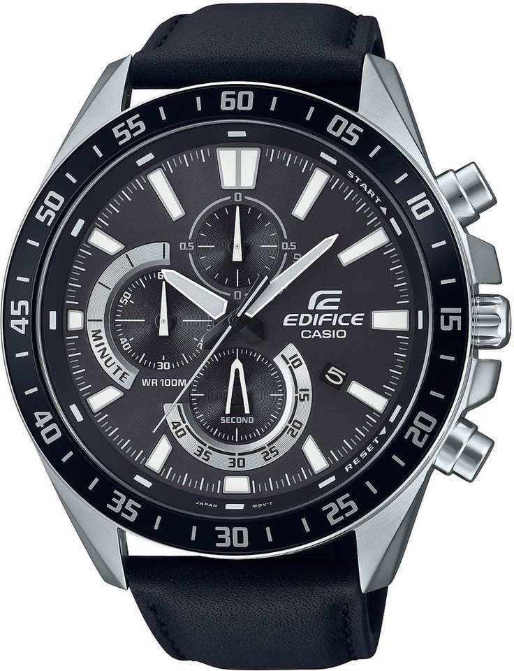 CASIO EDIFICE Chronograph EFV-620L-1AVUEF, Quarzuhr, Armbanduhr, Herrenuhr, Lederarmband,Datum, Lederband von CASIO EDIFICE