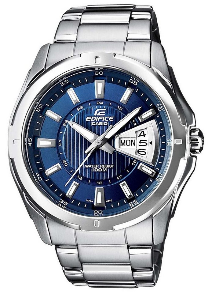 CASIO EDIFICE Quarzuhr EF-129D-2AVEF, Armbanduhr, Herrenuhr, bis 10 bar wasserdicht, Datum, Wochentag von CASIO EDIFICE