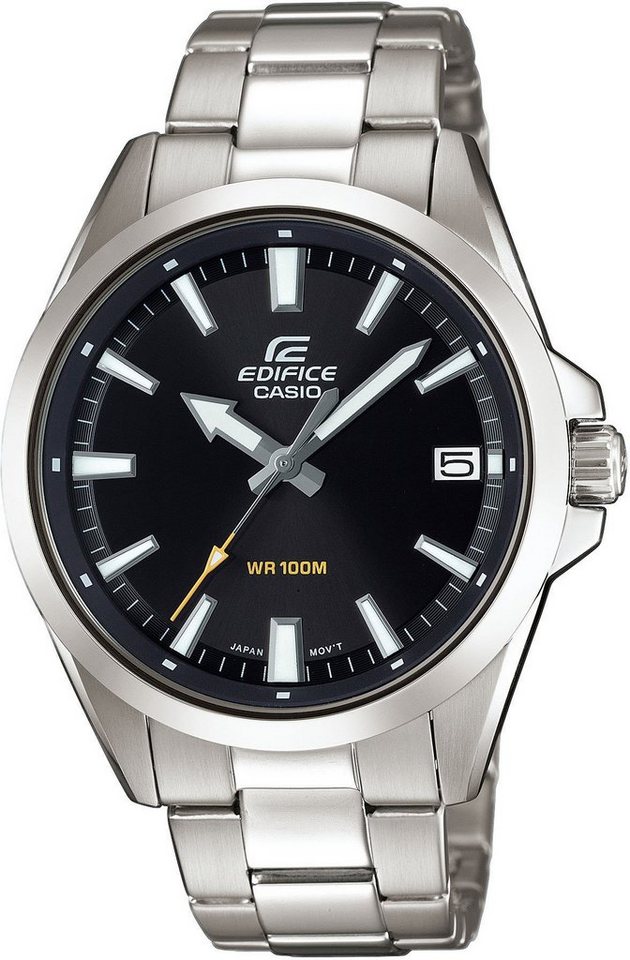 CASIO EDIFICE Quarzuhr EFV-100D-1AVUEF, Armbanduhr, Herrenuhr, bis 10 bar wasserdicht, Datum, Edelstahlarmband von CASIO EDIFICE