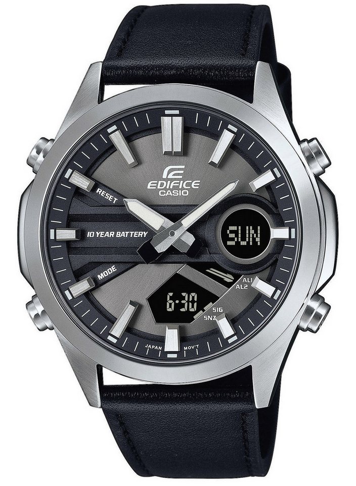 CASIO EDIFICE Quarzuhr Edifice Chronograph mit Lederband Schwarz von CASIO EDIFICE