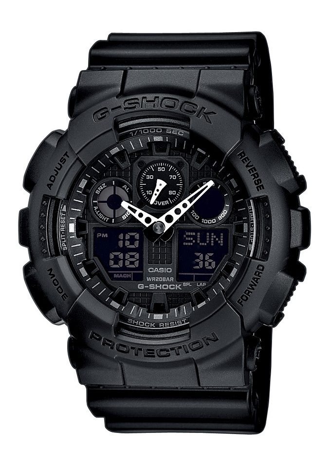 CASIO G-SHOCK Chronograph GA-100-1A1ER, Quarzuhr,Armbanduhr,Herrenuhr,digital, bis 20 bar wasserd.Resinarmband von CASIO G-SHOCK