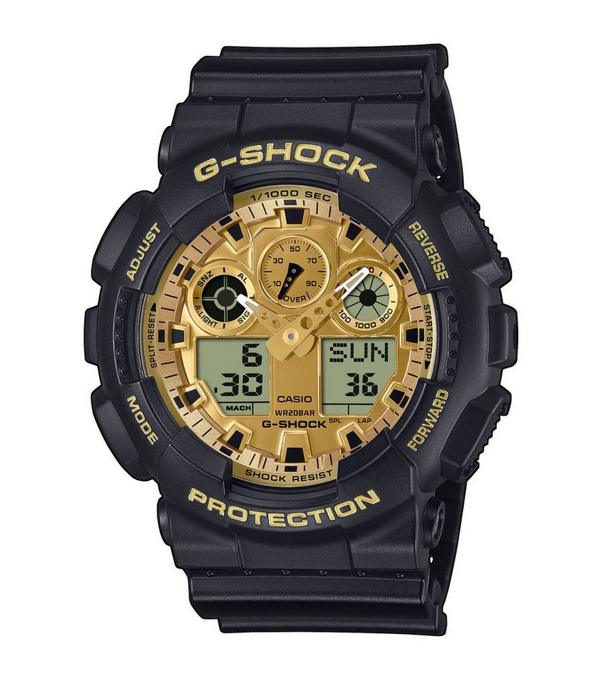 CASIO G-SHOCK Chronograph GA-100GGB-1A9ER, Quarzuhr, Armbanduhr, Herrenuhr, analog, digital von CASIO G-SHOCK