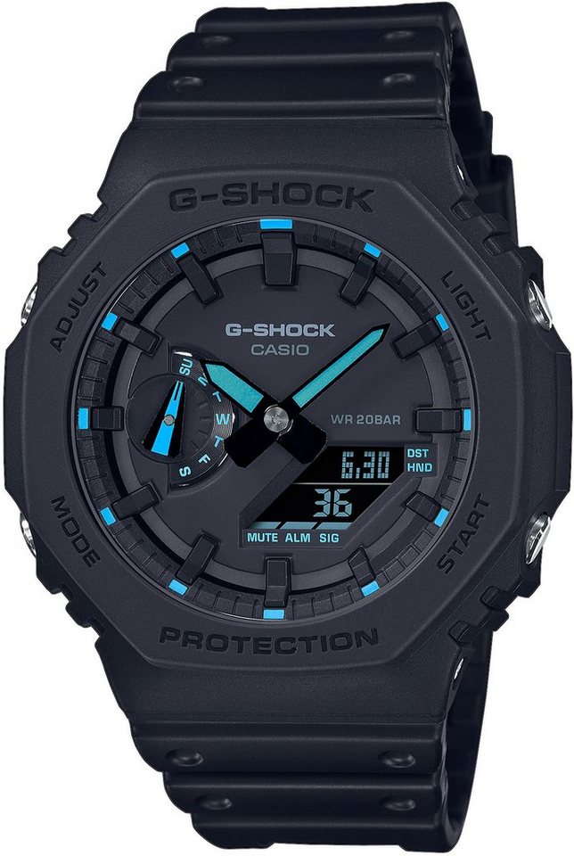 CASIO G-SHOCK Chronograph GA-2100-1A2ER, Quarzuhr, Armbanduhr,Herrenuhr,digital, bis 20bar wasserd.Resinarmband von CASIO G-SHOCK