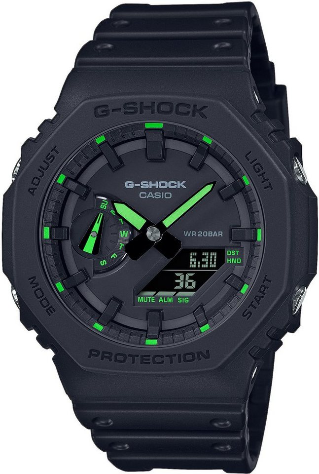 CASIO G-SHOCK Chronograph GA-2100-1A3ER, Quarzuhr, Armbanduhr, Herrenuhr, digital, bis 20 bar wasserdicht von CASIO G-SHOCK
