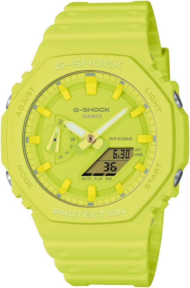 CASIO G-SHOCK Chronograph GA-2100-9A9ER, Quarzuhr,Armbanduhr,Herrenuhr,digital, bis 20bar wasserd.Resinbarmband von CASIO G-SHOCK