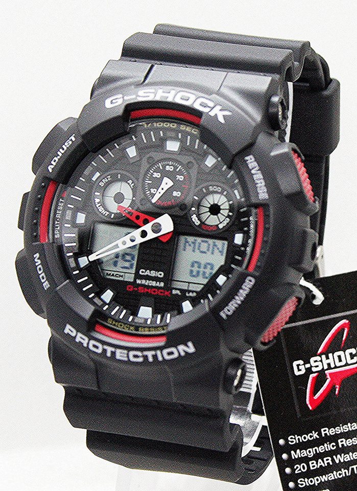 CASIO G-SHOCK Quarzuhr Casio G Shock Herrenuhr GA-100-1A4ER, (1-tlg) von CASIO G-SHOCK