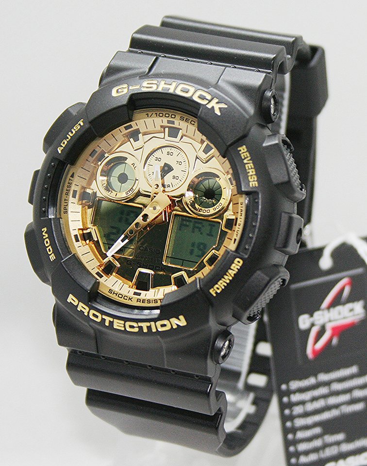 CASIO G-SHOCK Quarzuhr Casio Herrenuhr G Shock GA-100GGB-1A9ER, (1-tlg) von CASIO G-SHOCK