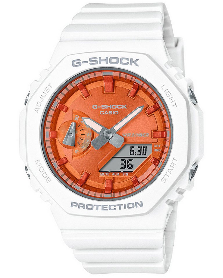 CASIO G-SHOCK Quarzuhr G-Shock Classic Ana-Digi Uhr Weiß/Orange von CASIO G-SHOCK