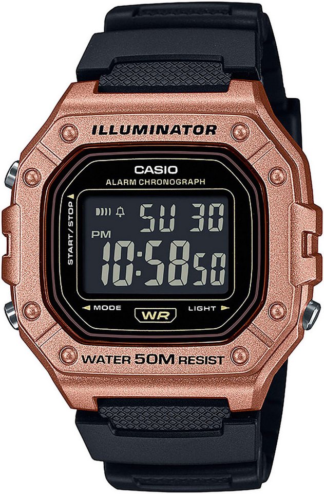 CASIO TIMELESS COLLECTION Chronograph W-218H-1AVEF, Quarzuhr, Armbanduhr, Herrenuhr, digital,autom. Kalender,Stoppfunktion von CASIO TIMELESS COLLECTION
