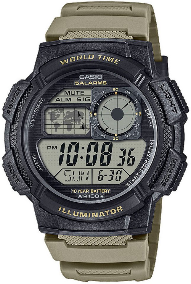 CASIO TIMELESS COLLECTION Chronograph AE-1000W-1AVEF AE-1000W-5AVEF, Quarzuhr, Armbanduhr, Herrenuhr, analog, automatischer Kalender von CASIO TIMELESS COLLECTION