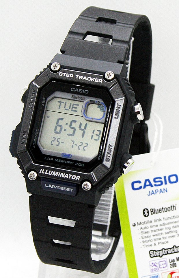 CASIO TIMELESS COLLECTION Digitaluhr Casio Steptracker Bluetooth WS-B1000-1AVEF, (1-tlg) von CASIO TIMELESS COLLECTION