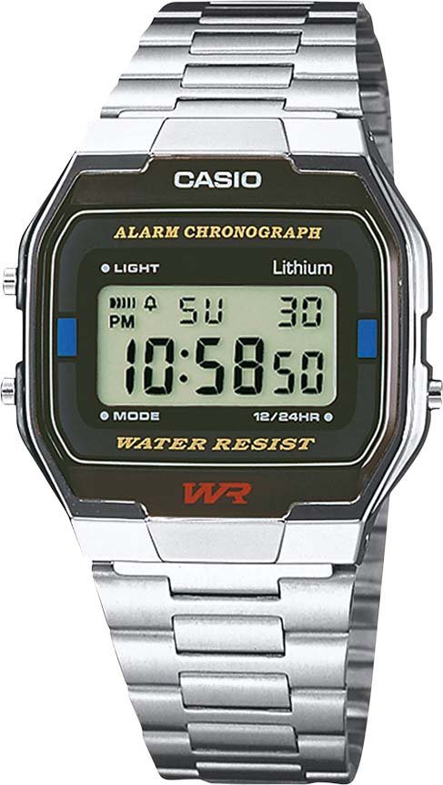 CASIO VINTAGE Chronograph A163WA-1QES, Quarzuhr, Armbanduhr, Damen, Herren, digital, retro, Stoppfunktion von CASIO VINTAGE