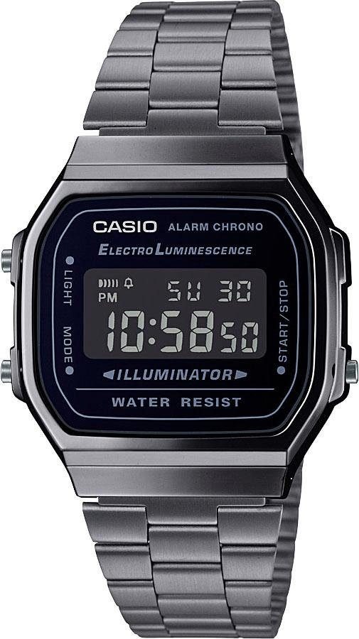 CASIO VINTAGE Chronograph A168WEGG-1BEF, Quarzuhr, Armbanduhr,Damenuhr, Herrenuhr, Digitaluhr, Edelstahlarmband von CASIO VINTAGE