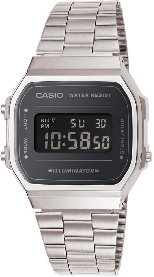 CASIO VINTAGE Chronograph A168WEM-1EF, Quarzuhr, Armbanduhr, Damenuhr,Herrenuhr, Digitaluhr, Edelstahlarmband von CASIO VINTAGE