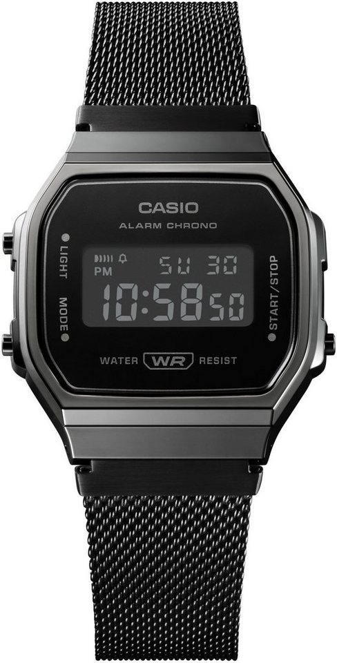 CASIO VINTAGE Chronograph A168WEMB-1BEF, Quarzuhr, Armbanduhr,Damenuhr, Herrenuhr, Digitaluhr, Edelstahlarmband von CASIO VINTAGE