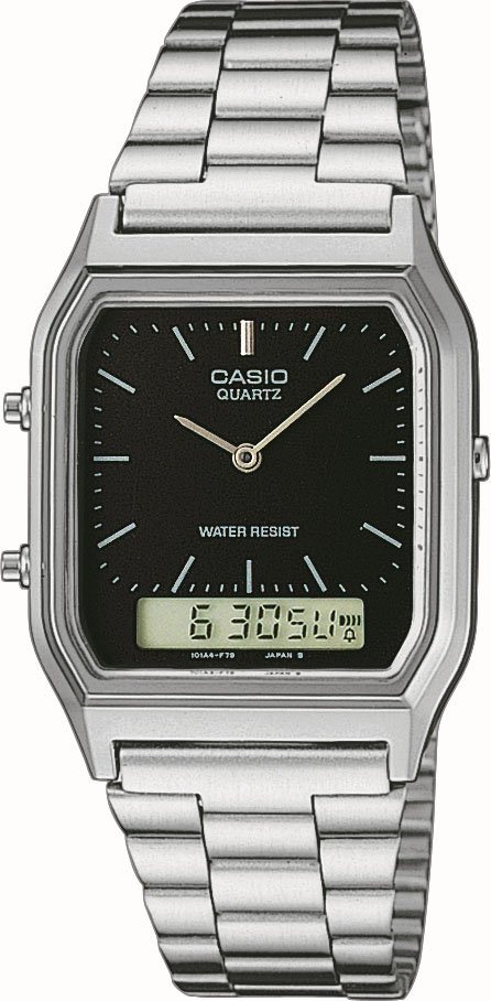 CASIO VINTAGE Chronograph AQ-230A-1DMQYES, Quarzuhr, Armbanduhr, Damen, Herren, digital, retro, Stoppfunktion von CASIO VINTAGE