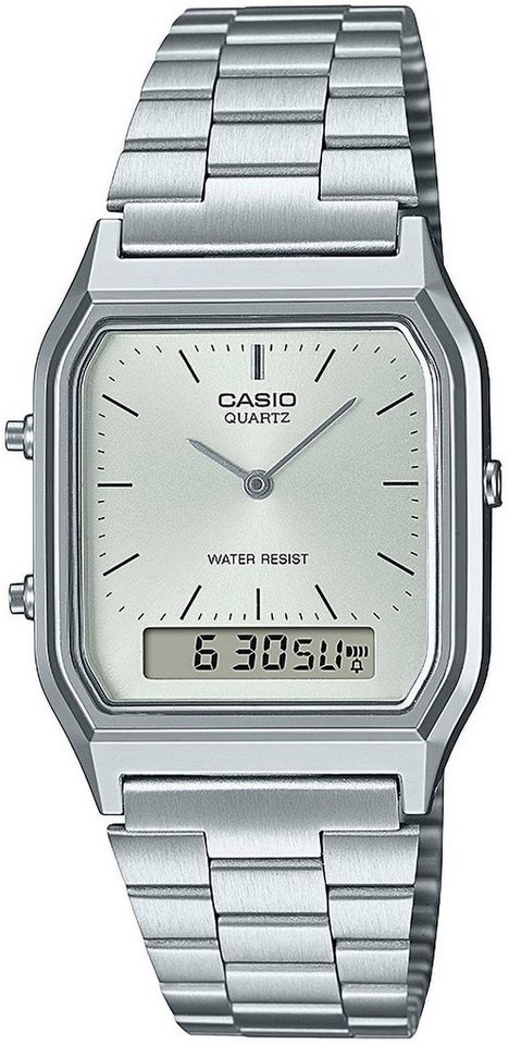 CASIO VINTAGE Chronograph AQ-230A-7AMQYES, Quarzuhr, Armbanduhr, Damenuhr, Herrenuhr,Digitaluhr, Edelstahlarmband von CASIO VINTAGE