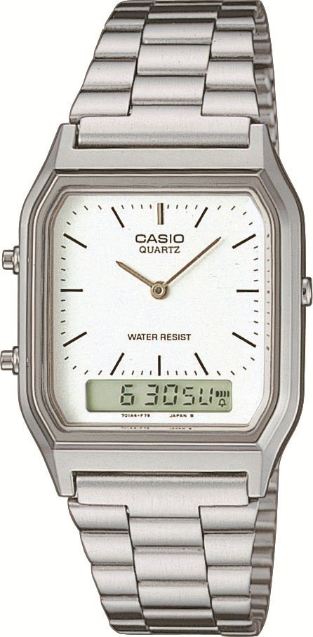 CASIO VINTAGE Chronograph AQ-230A-7DMQYES, Quarzuhr, Armbanduhr, Damenuhr, Herrenuhr,Digitaluhr, Edelstahlarmband von CASIO VINTAGE