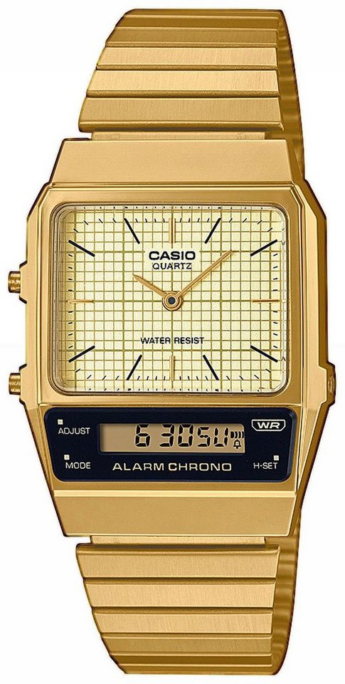 CASIO VINTAGE Chronograph AQ-800EG-9AEF, Quarzuhr, Armbanduhr, Damenuhr,Herrenuhr,Digitaluhr,Edelstahlarmband von CASIO VINTAGE