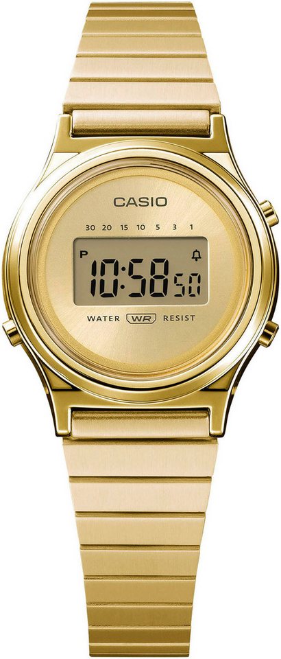 CASIO VINTAGE Chronograph LA700WEG-9AEF, Quarzuhr, Armbanduhr, Damenuhr, Edelstahlarmband,digital,Stoppfunktion von CASIO VINTAGE