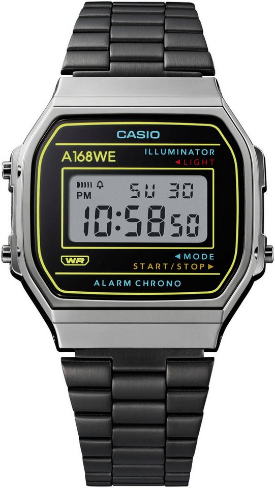CASIO VINTAGE Chronograph A168WEHB-1AEF, Quarzuhr, Armbanduhr,Damenuhr, Herrenuhr, Digitaluhr, Edelstahlarmband von CASIO VINTAGE