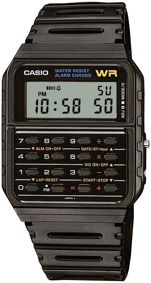 CASIO VINTAGE Chronograph CA-53W-1ER, Quarzuhr, Armbanduhr, Damen, Herren, retro, Taschenrechner, digital von CASIO VINTAGE