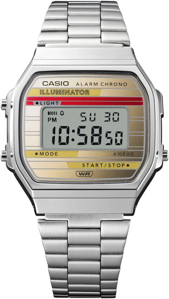 CASIO VINTAGE Chronograph A168WEHA-9AEF, Quarzuhr, Armbanduhr,Damenuhr, Herrenuhr, Digitaluhr, Edelstahlarmband von CASIO VINTAGE