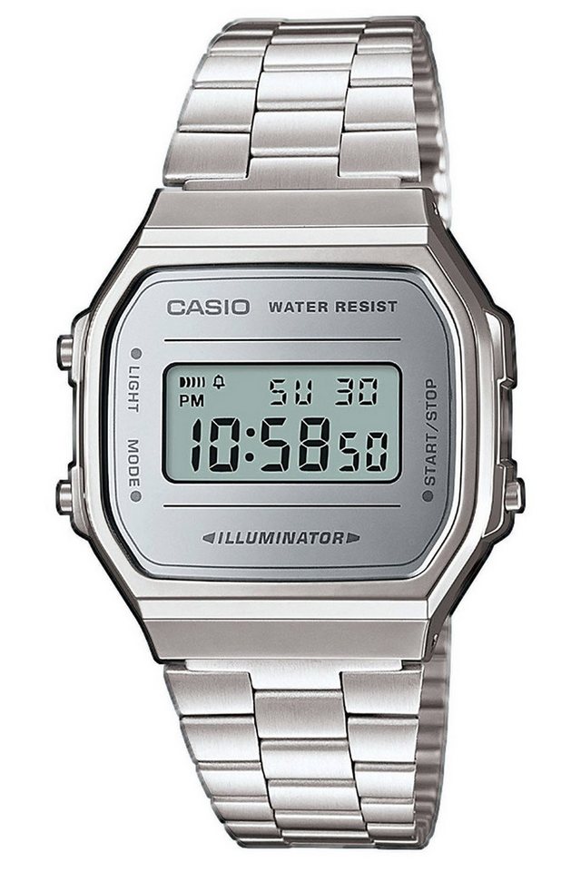 CASIO VINTAGE Digitaluhr Iconic Armbanduhr Digital Silberfarben von CASIO VINTAGE