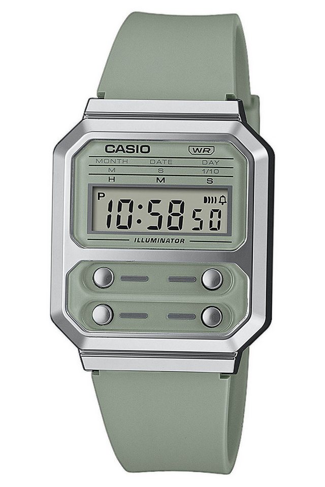 CASIO VINTAGE Digitaluhr Vintage Edgy Armbanduhr Khakigrün von CASIO VINTAGE