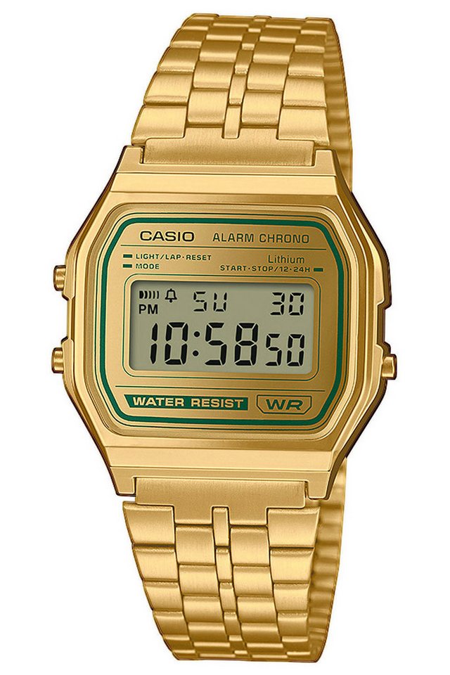 CASIO VINTAGE Digitaluhr Vintage Iconic Goldfarben/Grün von CASIO VINTAGE