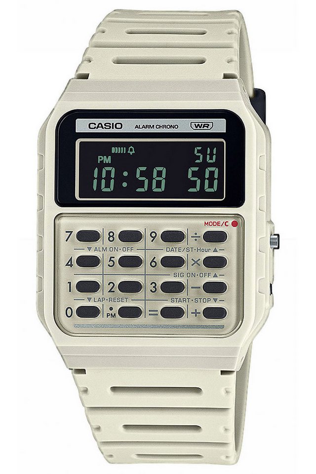 CASIO VINTAGE Digitaluhr mit Taschenrechner Vintage Edgy Beige von CASIO VINTAGE