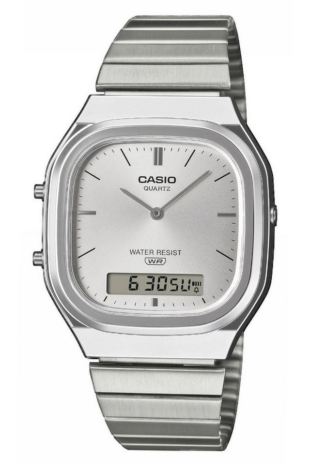 CASIO VINTAGE Quarzuhr Edgy Collection AnaDigi Silberfarben von CASIO VINTAGE