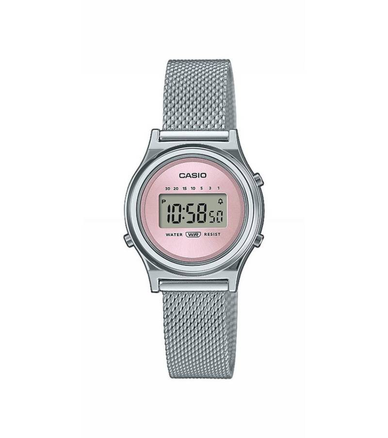 CASIO Armband Casio Uhr Damen LA700WEM-4AEF Rosa, Milanaiseband, Digital (kein Set, 1-tlg., kein Set) von CASIO