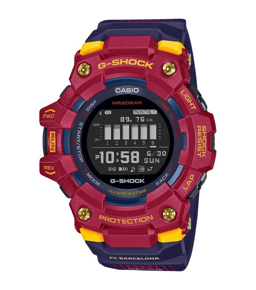 CASIO Digitaluhr, Casio G-Shock FC Barcelona Bluetooth Uhr GBD-100BAR-4ER von CASIO