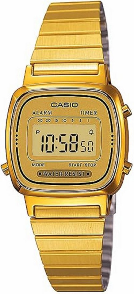 CASIO Digitaluhr Casio Damen Digital Armbanduhr Gold Vintage LA670WGA9D LA670WGA9D von CASIO