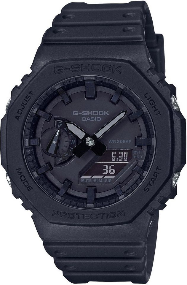 CASIO Digitaluhr Casio Digital Quarz Uhr mit Kautschuk Armband GA-2100-1A1ER GA-2100-1A1ER, Casio Unisex Analog Quarz Uhr mit Kautschuk Armband GA-2100-1A1ER von CASIO